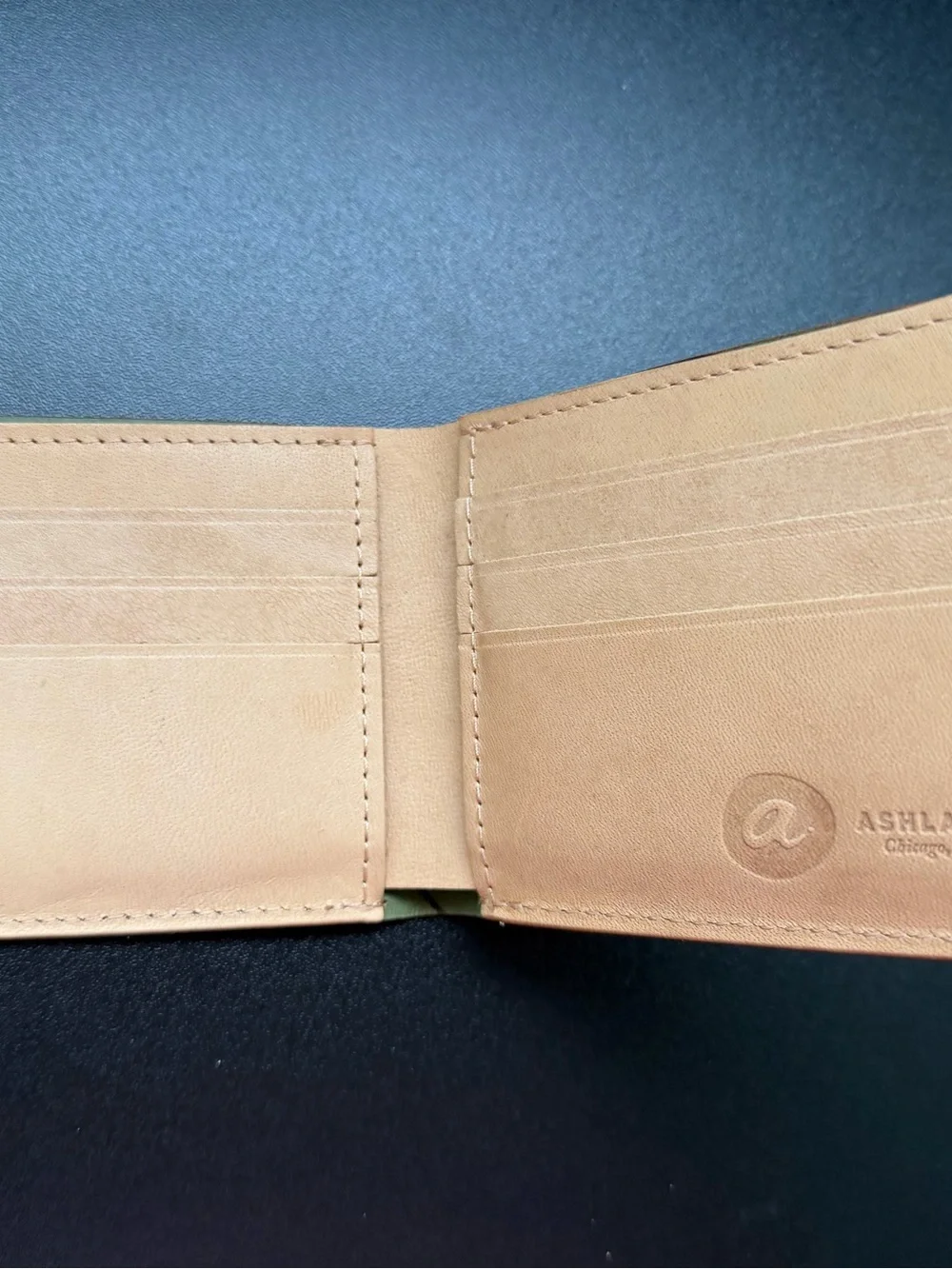 New Ashland Leather Johnny the Fox Wallet Denim Blue Shell Cordovan Bifold Short